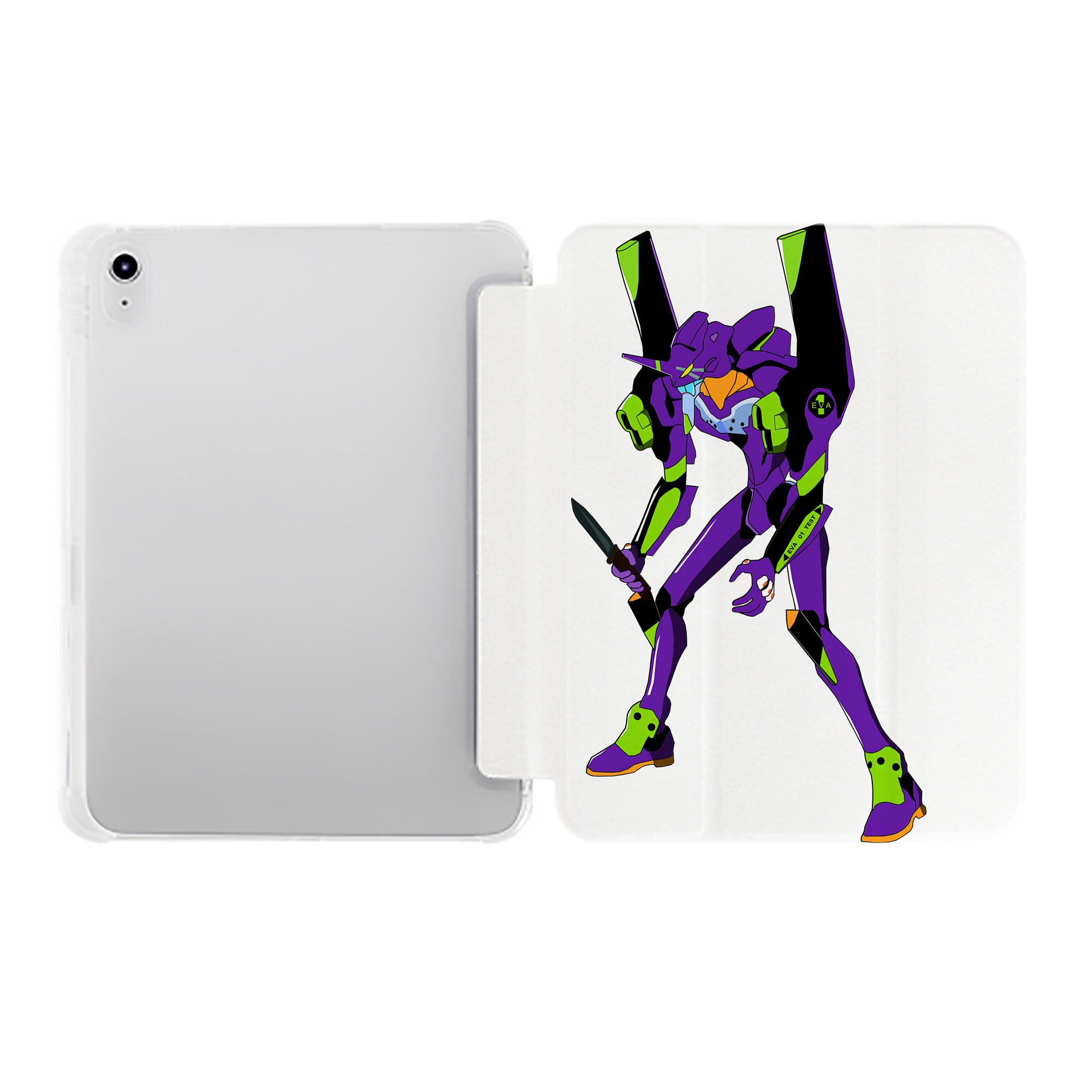 （画像用） EVA 新世紀エヴァンゲリオン IPad ケース ペン収納付き 三つ折りスタンド PUレザー×シリコン 対応機種9.5/10.5/10.9インチ